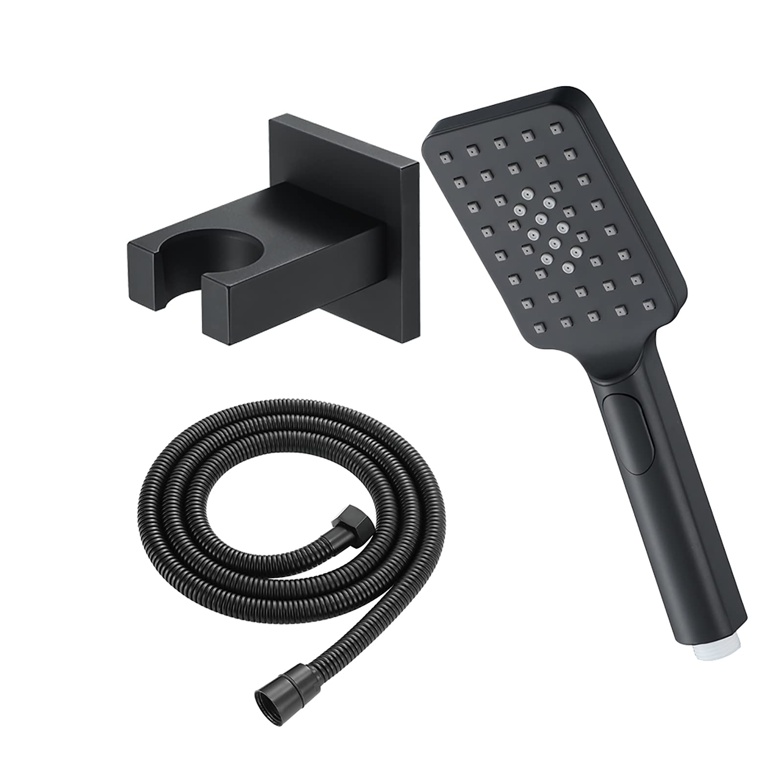 Pommeau de douche massant de type spa carré haute pression en ABS Noir B
