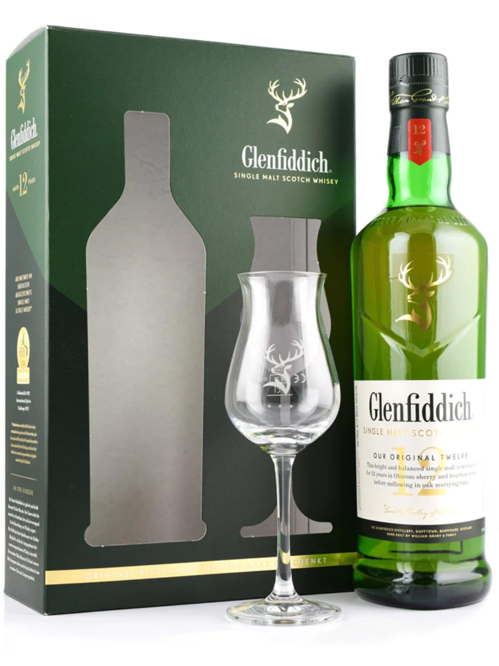 Glenfiddich 12 Jahre Geschenkedition, Single Malt Scotch Whisky, 0,7l, 40%