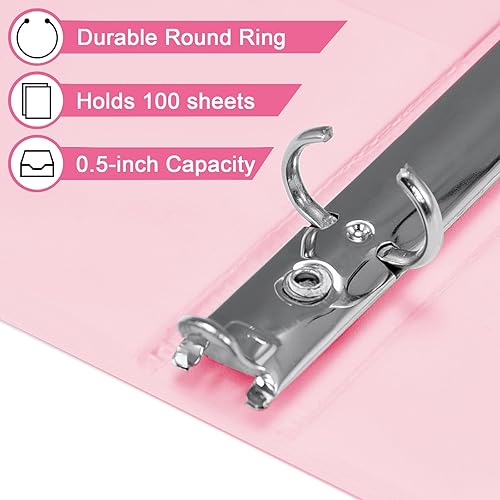 Miniatura 10 de Carpeta de 3 anillos de 1 pulgada con bolsillos, capacidad de 200 hojas, carpetas de 1 pulgada para tamaño carta de EE. UU. de 11 x 8.5 pulgadas, 4