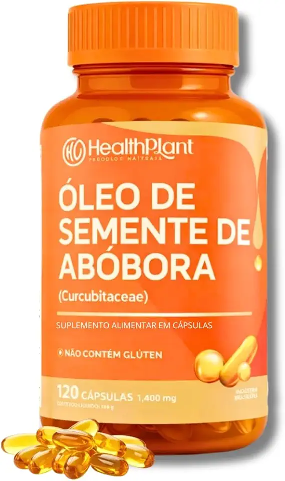 Óleo De Semente De Abóbora Prensado a Frio 120 Cápsulas 1400mg Antioxidante