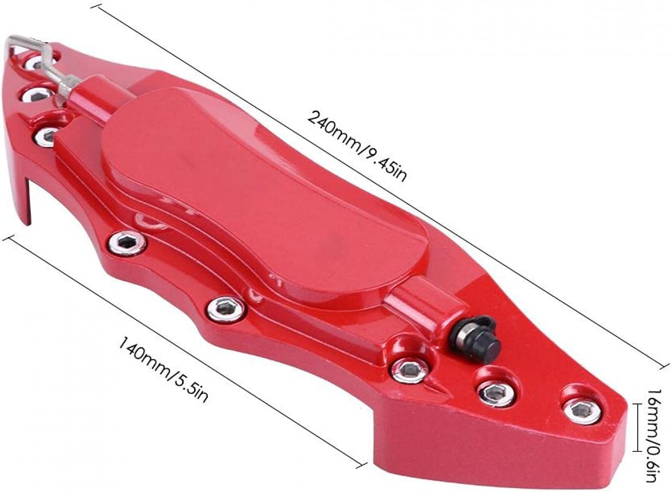 Car Brake Caliper Cover 2pcs Aluminum Protector for Wheel Hub 16in-17in Medium (Red)