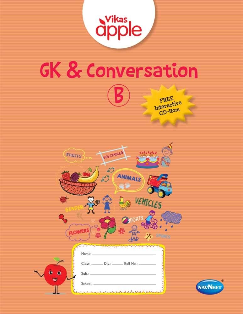 Navneet Apple G.K. & Conversation B (W.VCD)SR.K.G. |English| Pre School Book |