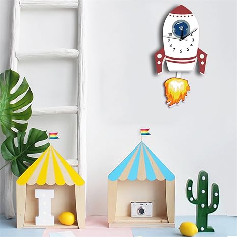 Amazon Yanqiao 室内の飾り 壁柱時計 ウォールクロック 柱時計 Diy ロケット 焔は左右動ける 壁掛け柱時計 おしゃれ 静音 壁飾り 置き時計 掛け時計 オンライン通販