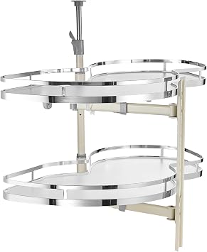 Happybuy Swing Right Blind Corner Cabinet, Right Open,Pull Out Organizer for 36-inch Width Blind Cabinet,2-Tier Height Adjustable Swing Tray, Soft Close Kitchen Cloud Blind Organizer