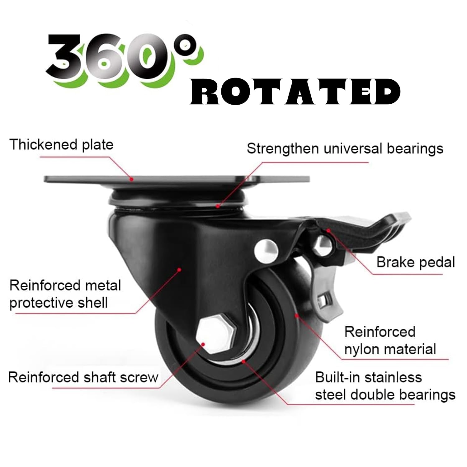 Ompinda Metal Plant Caddy with Wheels,9 Inch Heavy Duty Square Plant Roller Powder Coated Steel with 360° Lockable Metal Caster Wheels for Plants Indoor/Outdoor - Image 4