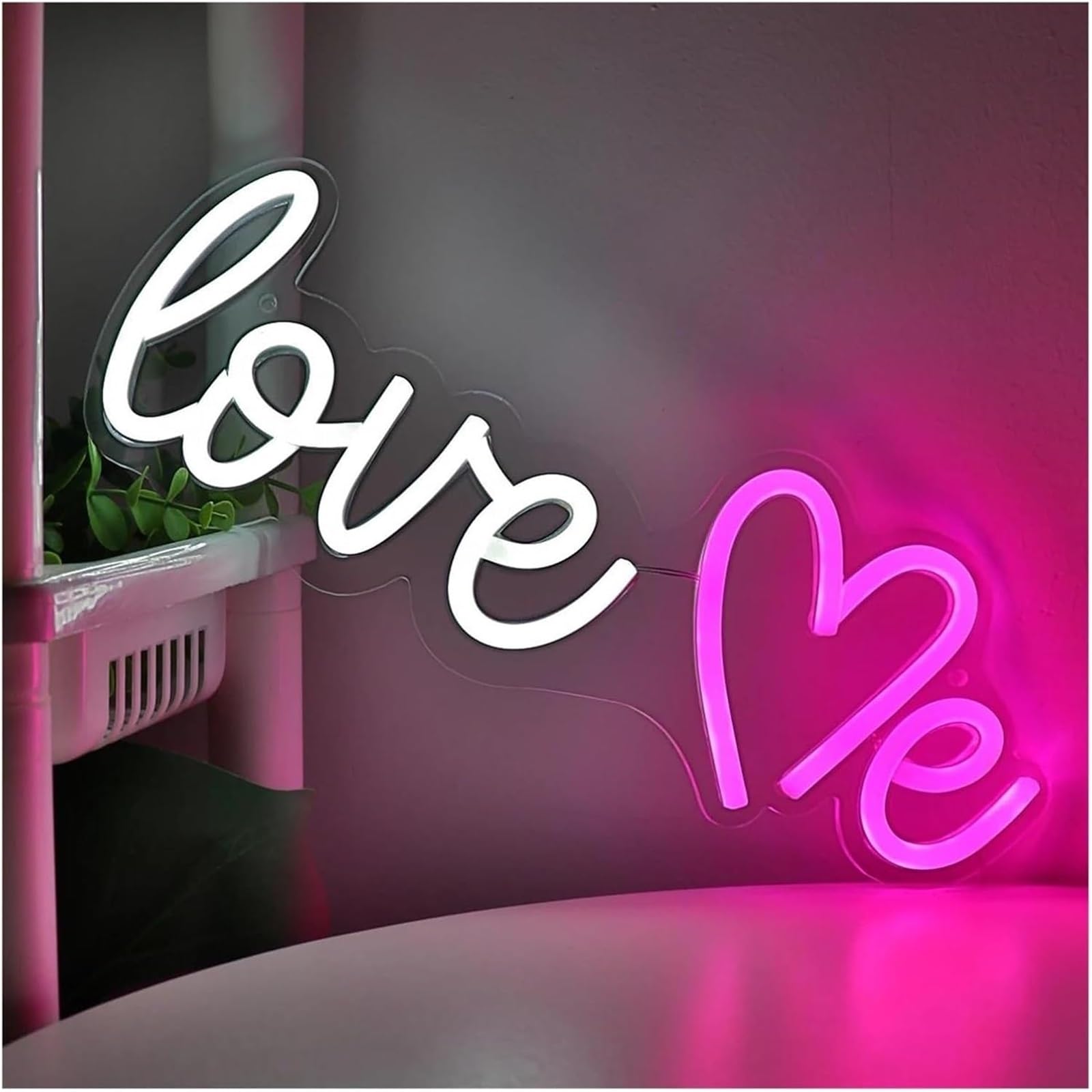 letrero de luz de neón Para lámpara de neón Love Me para letrero para luces regulables con alimentación 11,7 cm × 32
