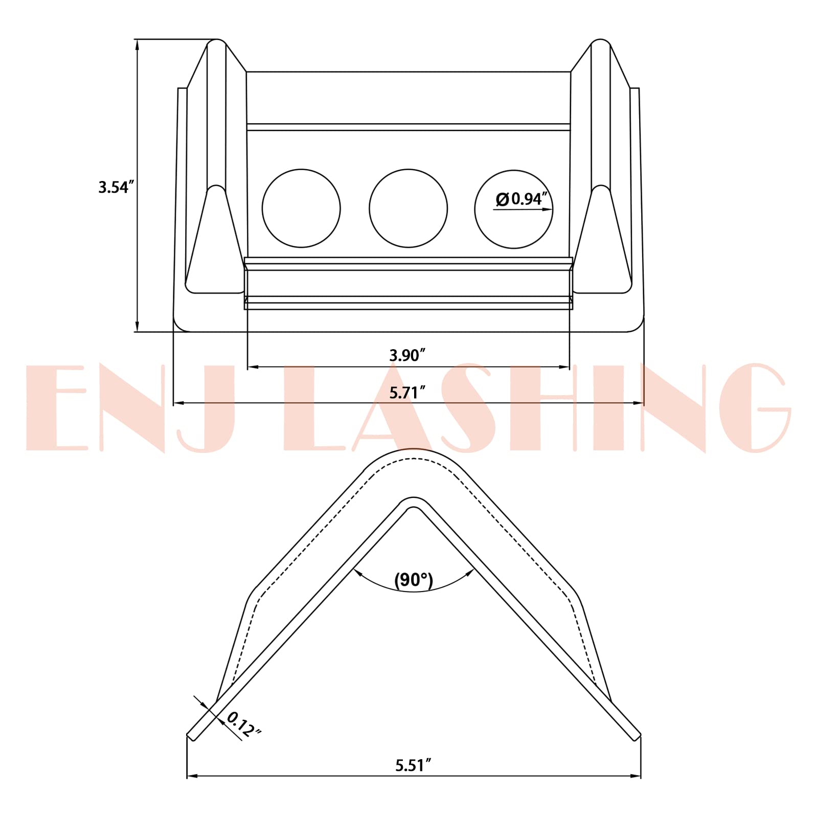 ENJ - Confezione da 20 protezioni per bordi piani, per cinghie fino a 10,5 cm, protezione per bordi piatti, accessori in plastica (giallo)