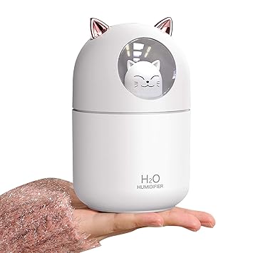 Ultrasonic Cool Mist Humidifier for Small Rooms - Portable Humidifying Unit Ideal for Office with High and Low Mist Settings (white)