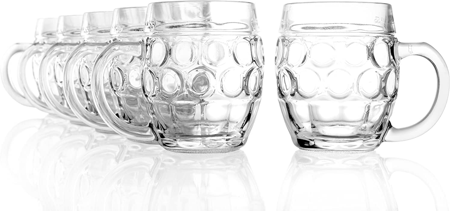Oberglas Tübinger Lot de 6 chopes à bière sans surface de pression/plaque I Lot de 6 chopes à bière de 500 ml avec trait de remplissage I Chope à bière stable I Verres à bière en verre soda citron I