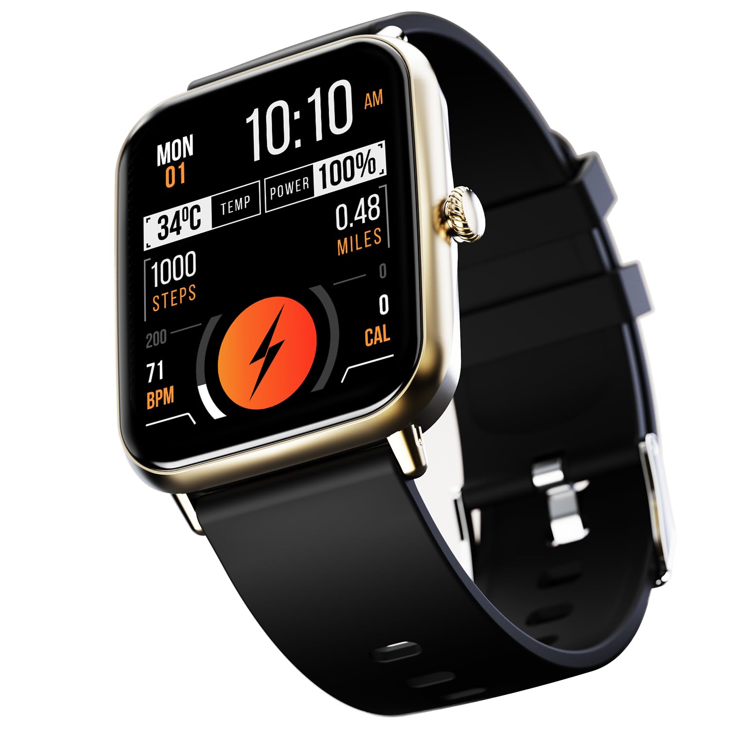 Ninja Call Pro Plus Smart Watch 1.83 inch with Bluetooth Calling, AI Voice Assistance, 100 Sports Modes IP67 Rating, 240 * 280 Pixel High Resolution (Gold Black)