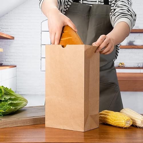 Vista 536 de Restaurantware Bag Tek - Bolsas de almuerzo desechables de 2 libras, 100 bolsas resistentes para llevar, parte inferior plana, ideal para Blanco