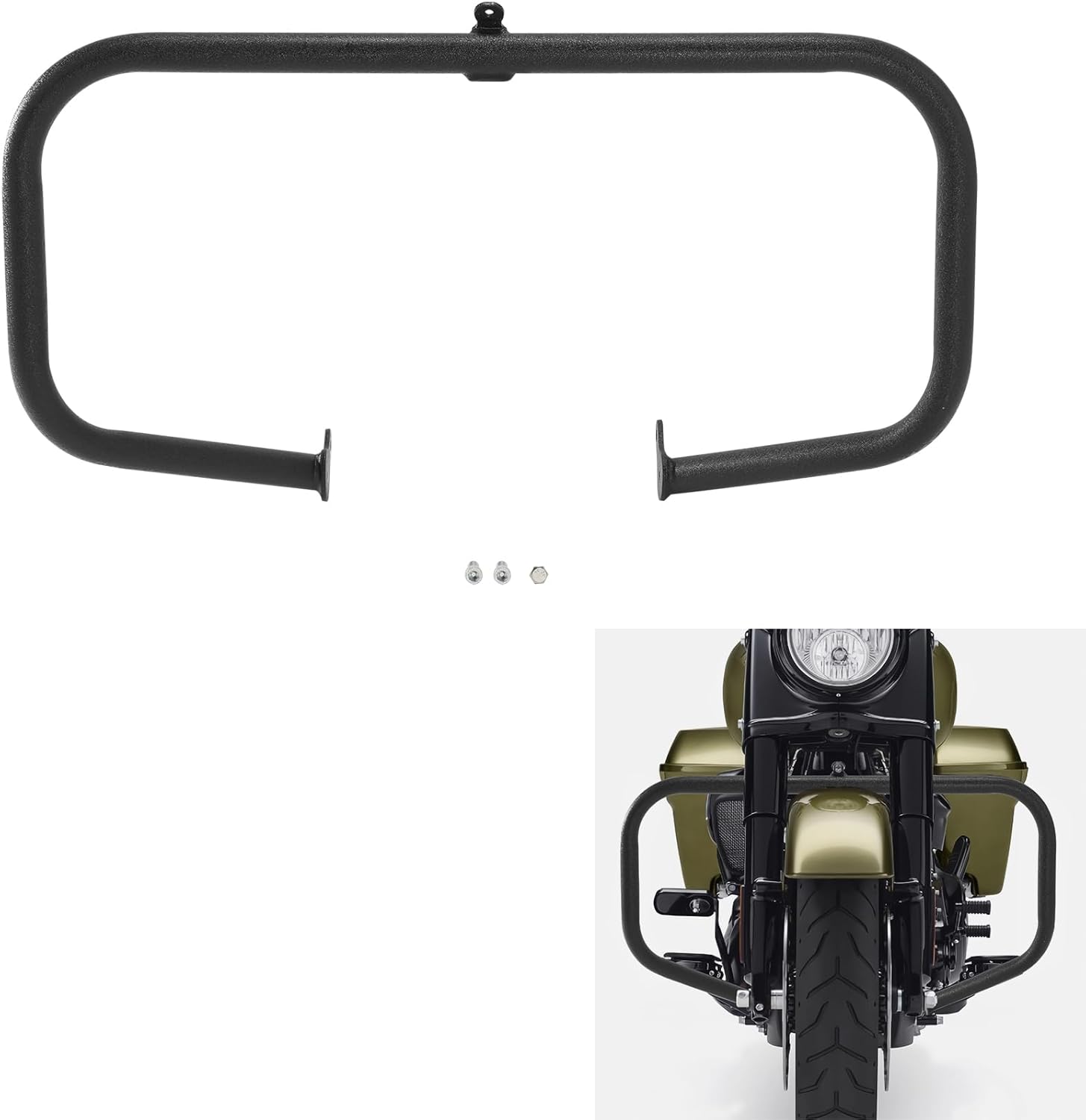 TCMT Engine Guard Highway Crash Bar Fits For Harley Touring 2009-2024 Road King Street Glide Road Glide Electra Glide Ultra Limited Sand Black