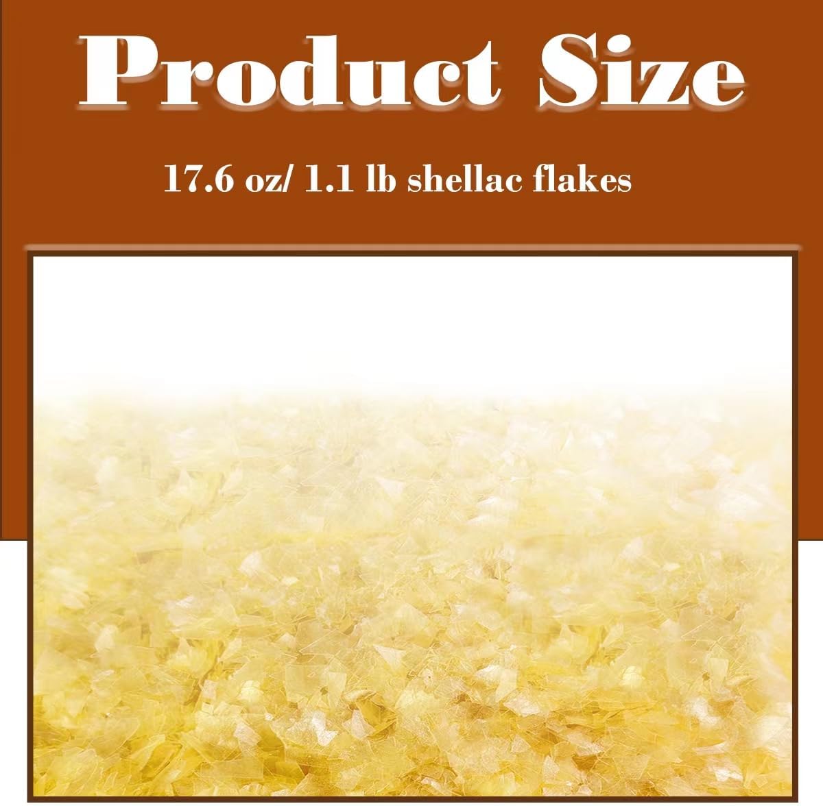 GSYUWIH 17.6 Oz/ 1.1 Lb Shellac Flakes,Wooden Craft Finishes,Light Yellow Shellac Finish for Wooden Home, Wooden Art Restoration and 3D Character Models(1 Pack)
