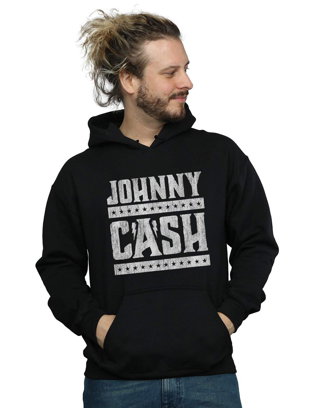 Johnny Cash Men's Stars And Stripes Hoodie Black Medium