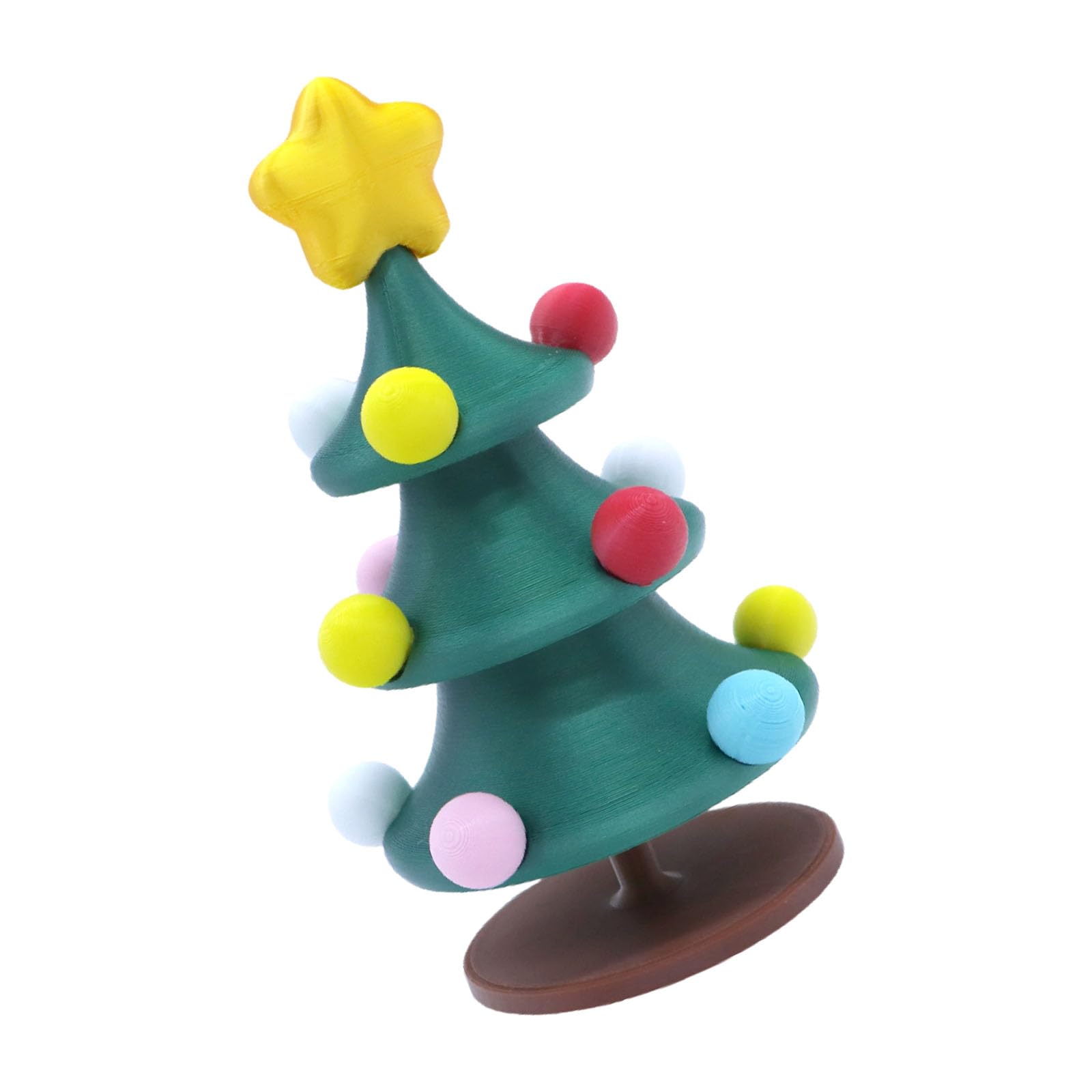 Kalttoy Rotating Miniature Christmas Tree Sculpture Artificial Resin Christmas Tree Ornament for Holiday Party Centerpieces Rotating Holiday Decoration