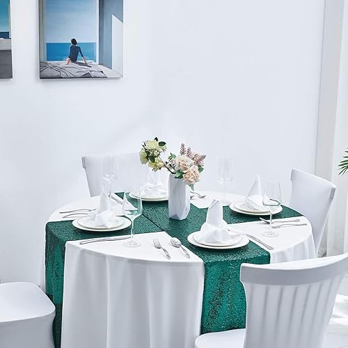 Miniatura 5 de Pufogu - Camino de mesa de lentejuelas brillantes de 12 x 72 pulgadas para fiestas de cumpleaños, decoración de bodas, despedidas de soltera,