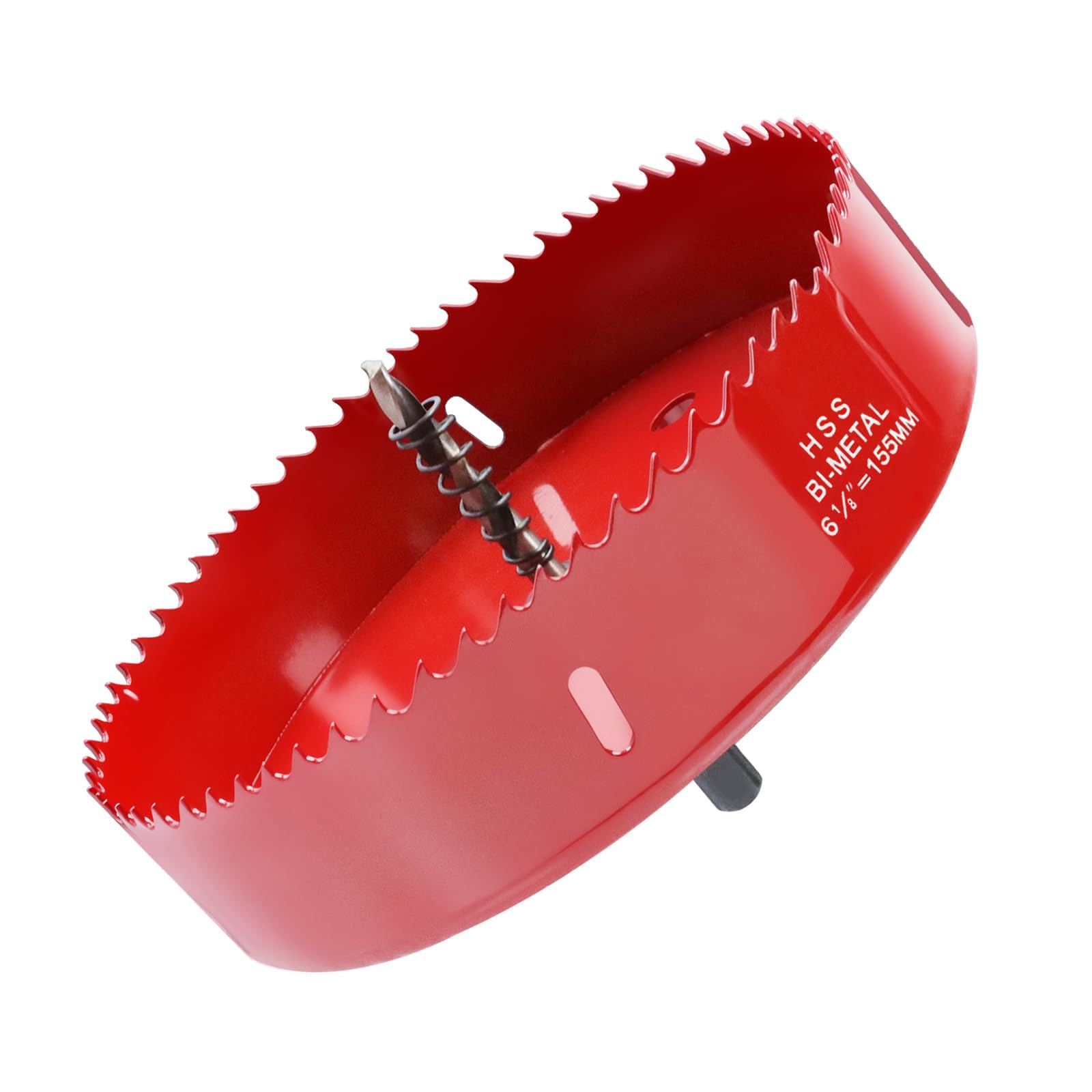 LC LICTOP 6.1 Inch Hole Saw, Heavy Duty Bi-Metal Cutter, HSS Blade Drill Bit for Ceiling Light, Wood, Soft Metal Sheet, Plastic Panel, Drywall and Fiberboard, with Positive Rake Teeth, Red