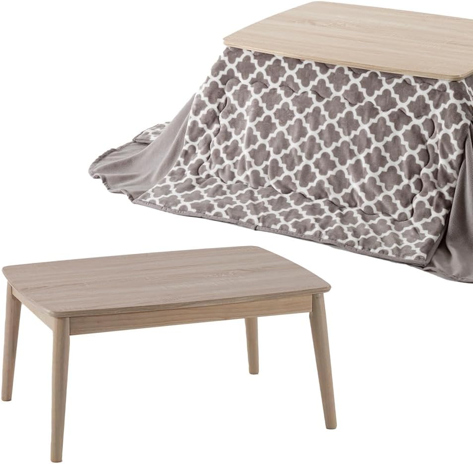 Amazon.co.jp Kotatsu Set, 2piece Set, Round Leg Design, Kotatsu Table