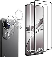 Wayneer Tempered Glass for Vivo V50 5G, [2 Pieces] Protective Glass Camera Film, 9H Hardness Screen Protector Film