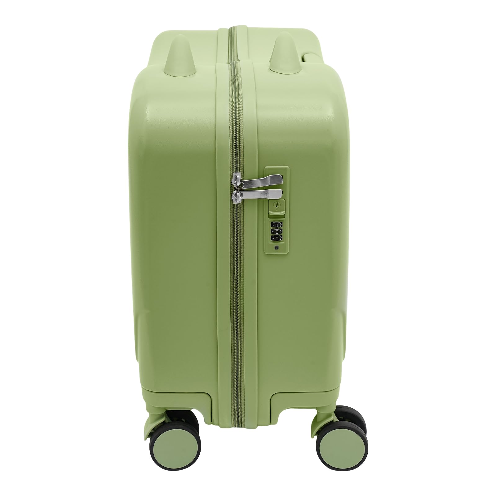 18 Zoll-Kinderkoffer, 37 L zum Draufsitzen Reisekoffer mit Passwort-Schloss Höhenverstellbaren 67＆85 cm Kindertrolley Handgepäck Koffer Tragkraft 50-60 kg für Kinder 3 bis 6 Jahren (Olivgrün)
