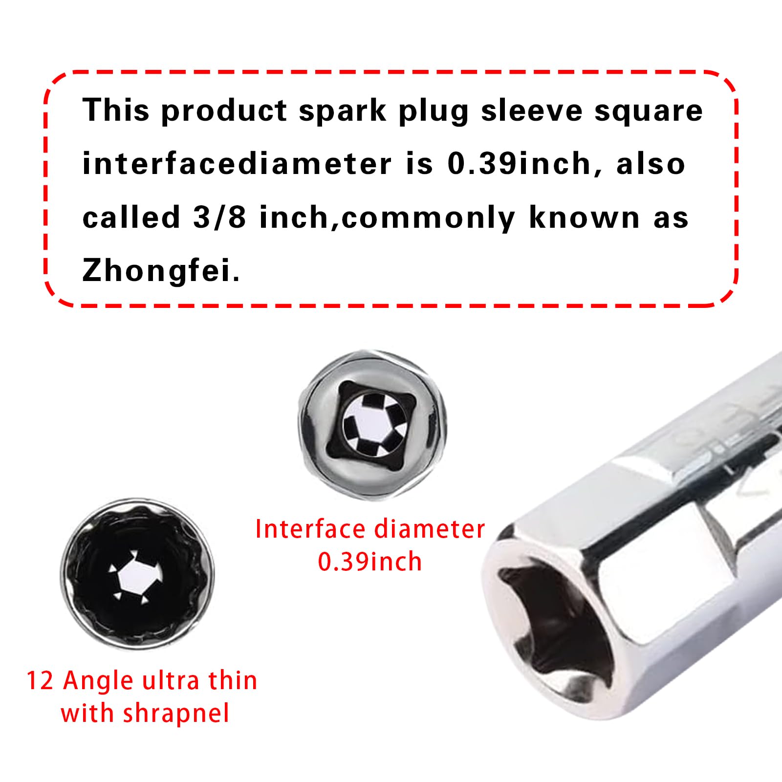 Crynod 14MM Spark Plug Socket - 12-Corner Metal Wrench Tool, Compatible With BMW, MINI, BYD, Sonata - View #8