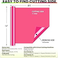 Vista 6 de HTVRONT - Rollo de vinilo termotransferible, 12 in x 8 ft para diseños en camisetas, fácil de cortar y despegar, para planchar y todas las máquinas