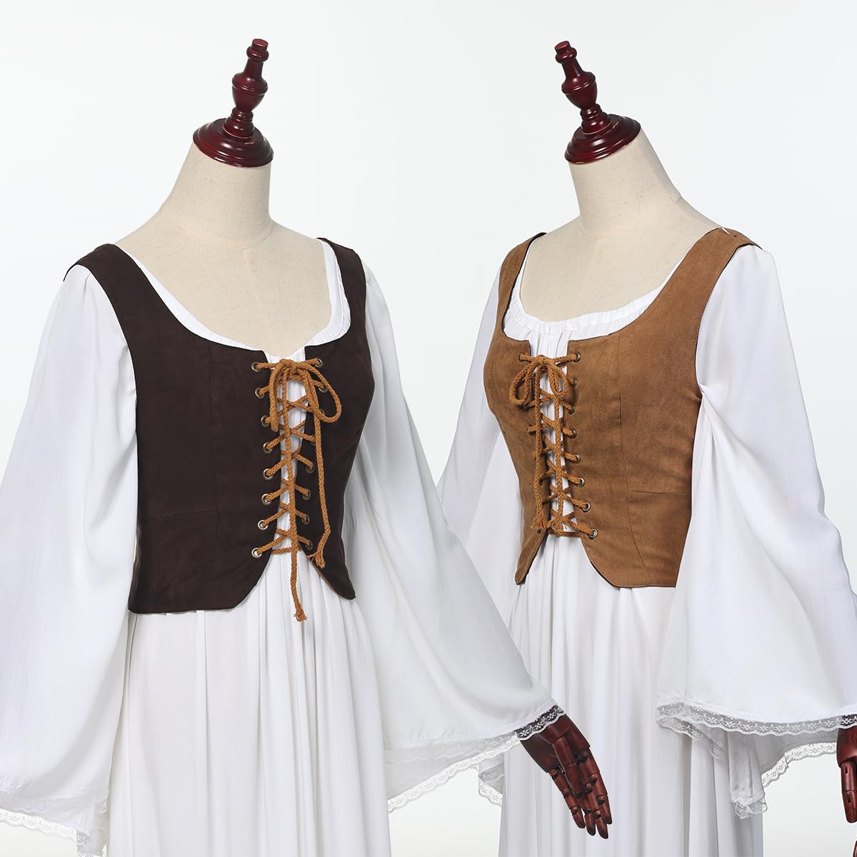 CAMDOM Damen Renaissance Schnürweste Steampunk Gothic Weste Cosplay Kostüm