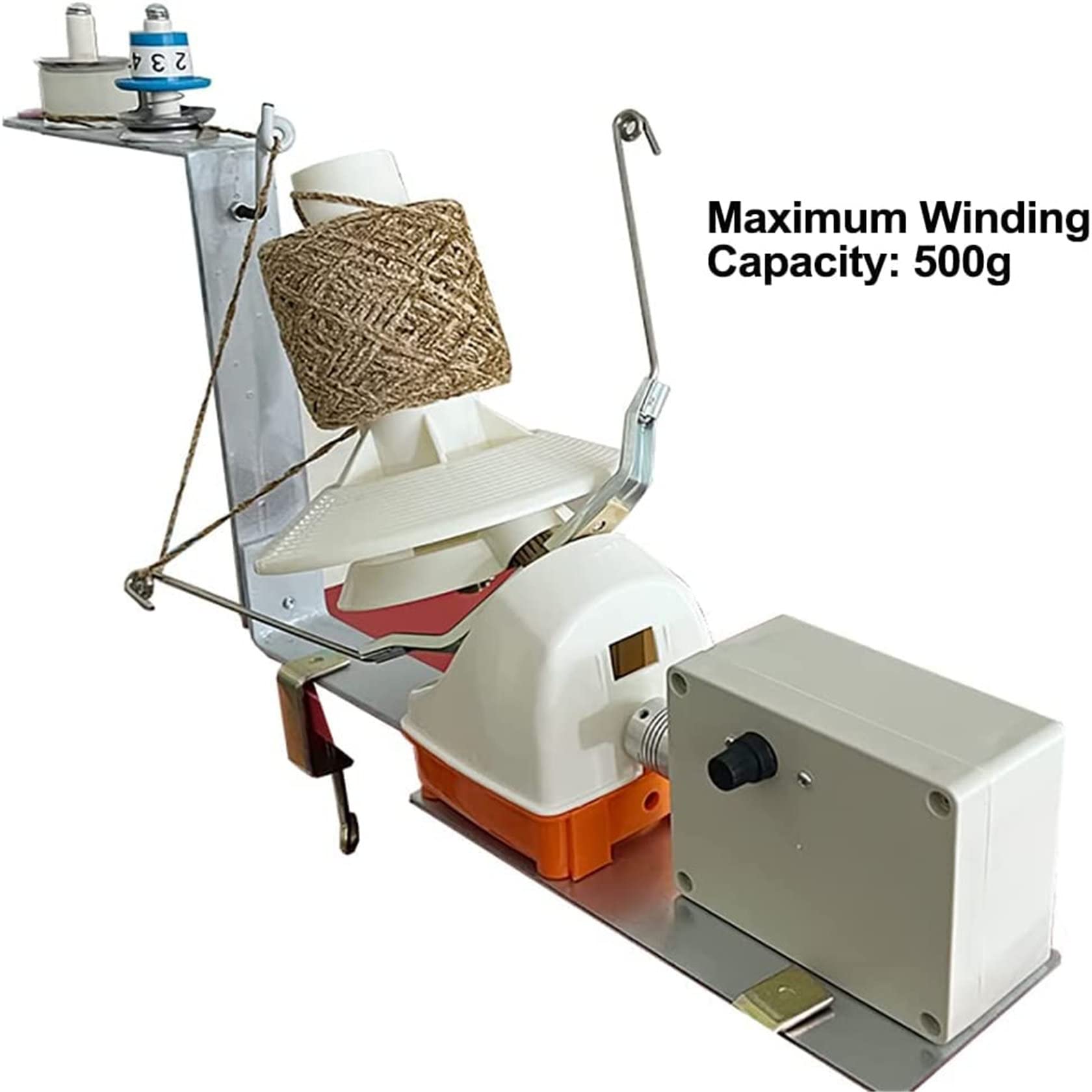 Bobinadora AutomáTica De Bolas De Hilo, Conjunto De Bobinadora De Bolas De Hilo, Velocidad Ajustable, Bajo Nivel De Ruido, para Bobinadora De Bolas De Hilo De Metal/Lana/Cuerda/Nylon Gear