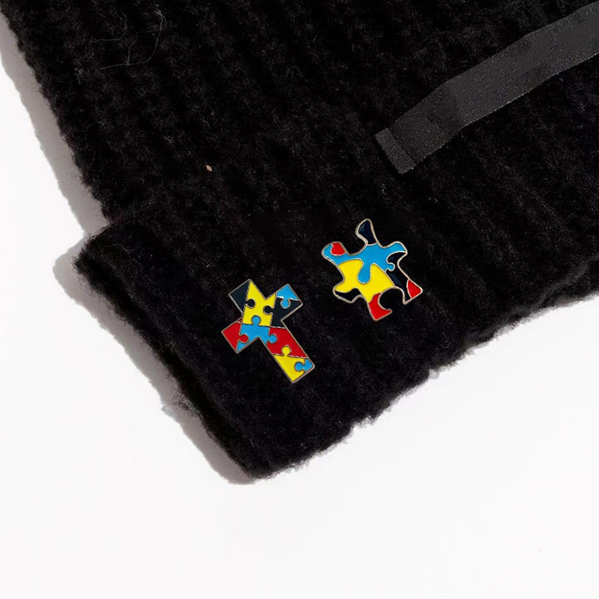 Pines de concienciación sobre el autismo, 5 piezas de rompecabezas, insignias de metal multicolores para ropa
