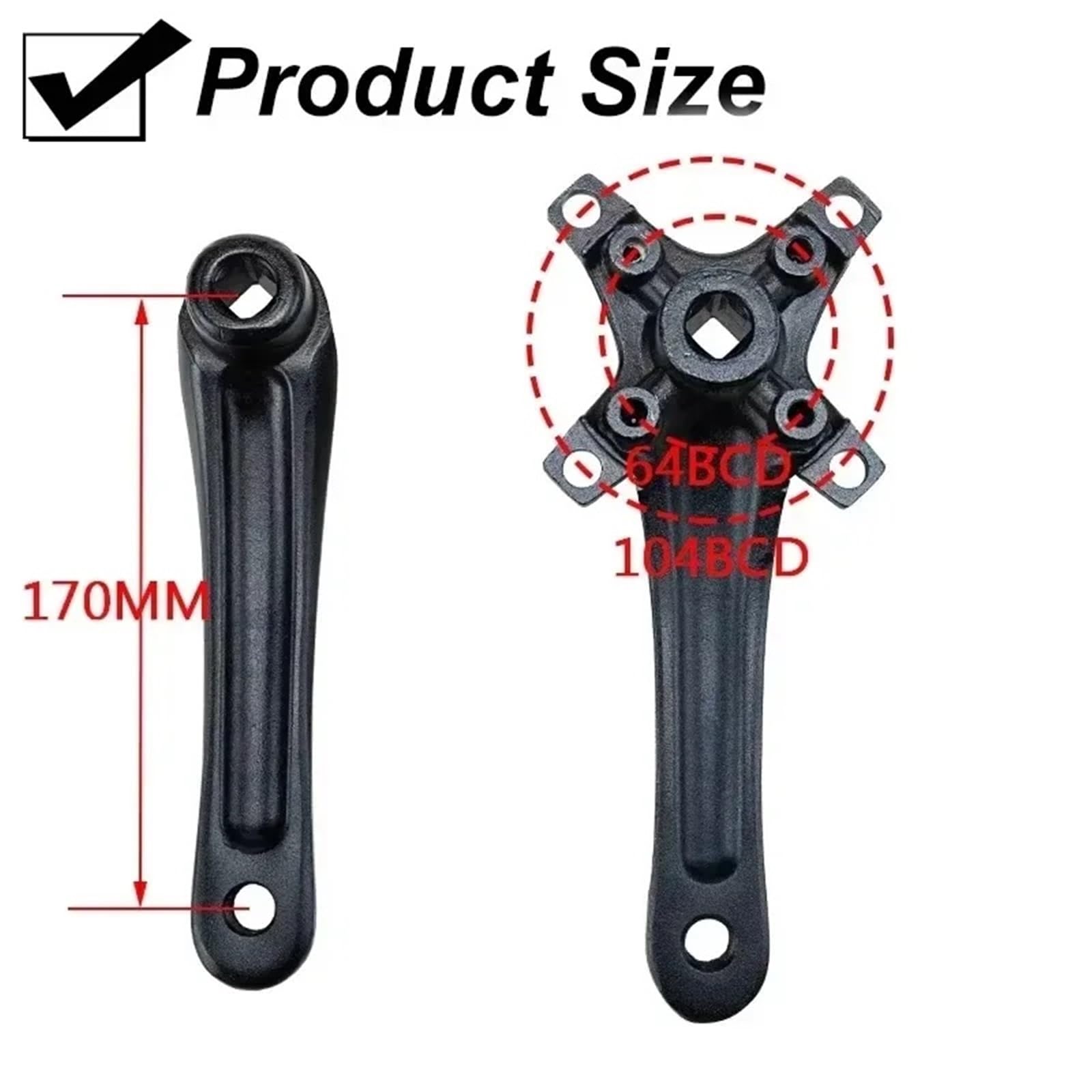 Juego De Bielas MTB 3×9/3×10S - Orificio Cuadrado De 170 Mm, 104/64BCD, Triple Velocidad