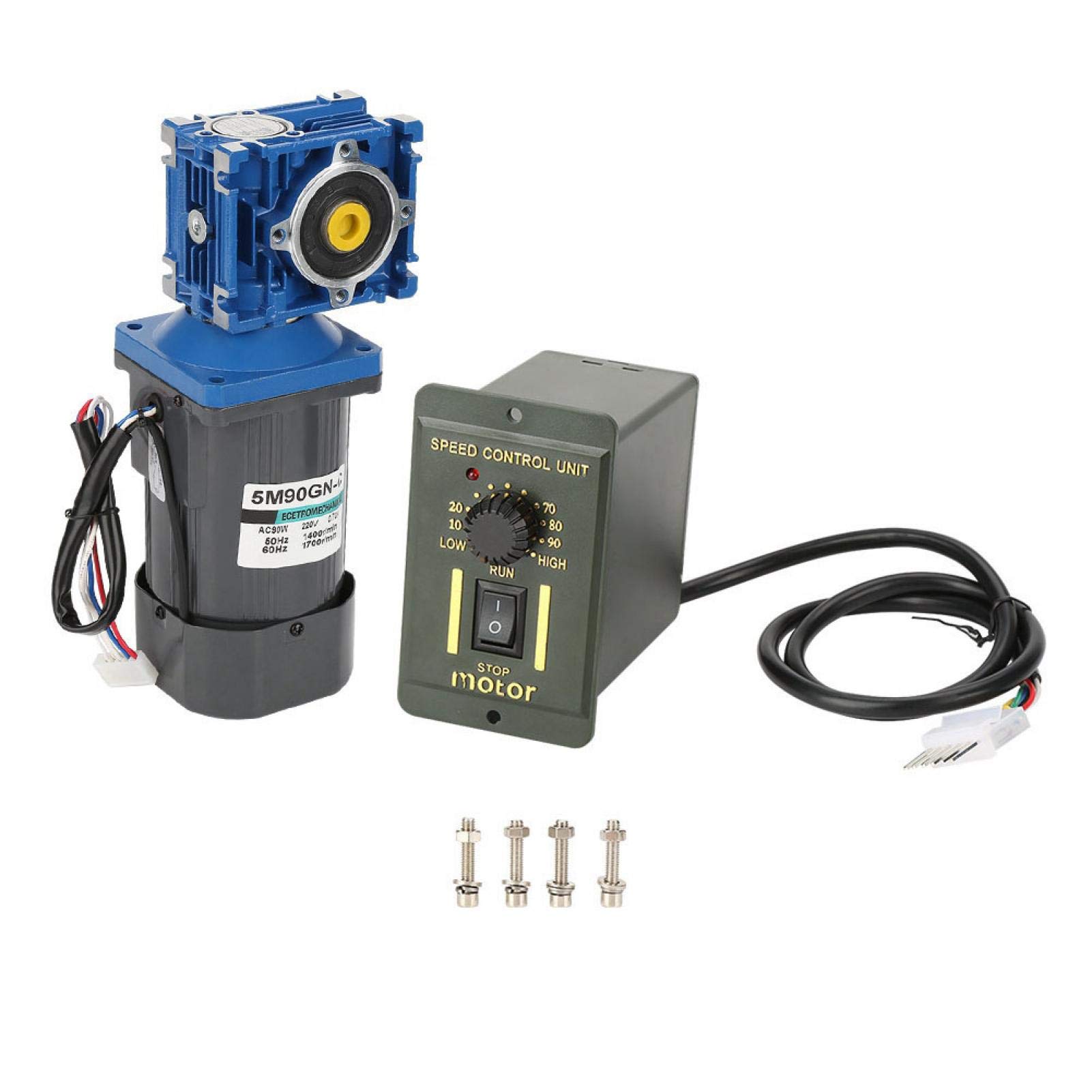 220V 90W Schneckengetriebemotor Gleichstromgetriebemotor mit Selbsthemmung für Mini-Winden und andere Gelegenheiten(60k)