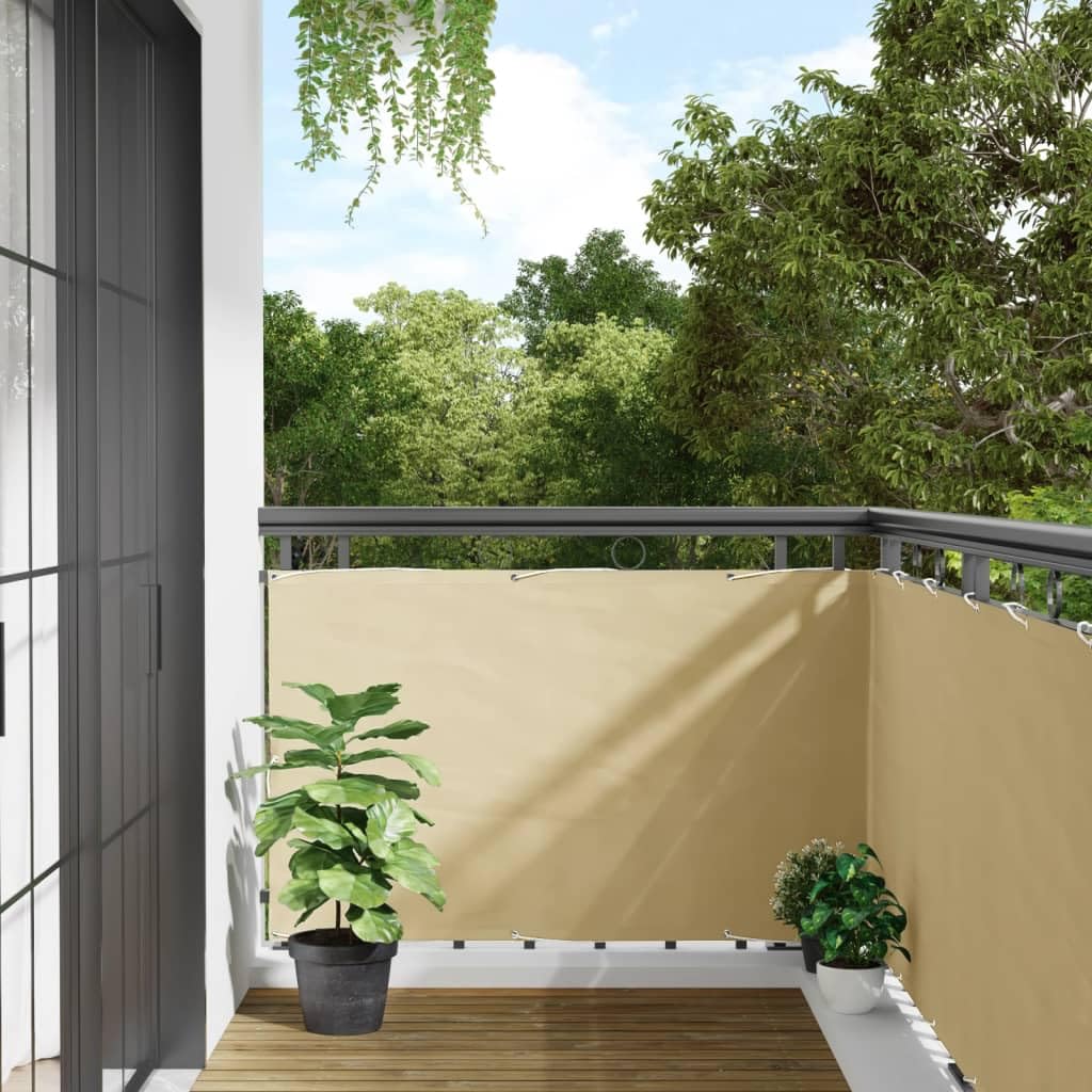 Kremowy parawan ogrodowy 600 x 90 cm z PVC, balkon parawan, zewnętrzny parawan, zewnętrzny parawan balkonowy, zewnętrzny parawan ogrodowy