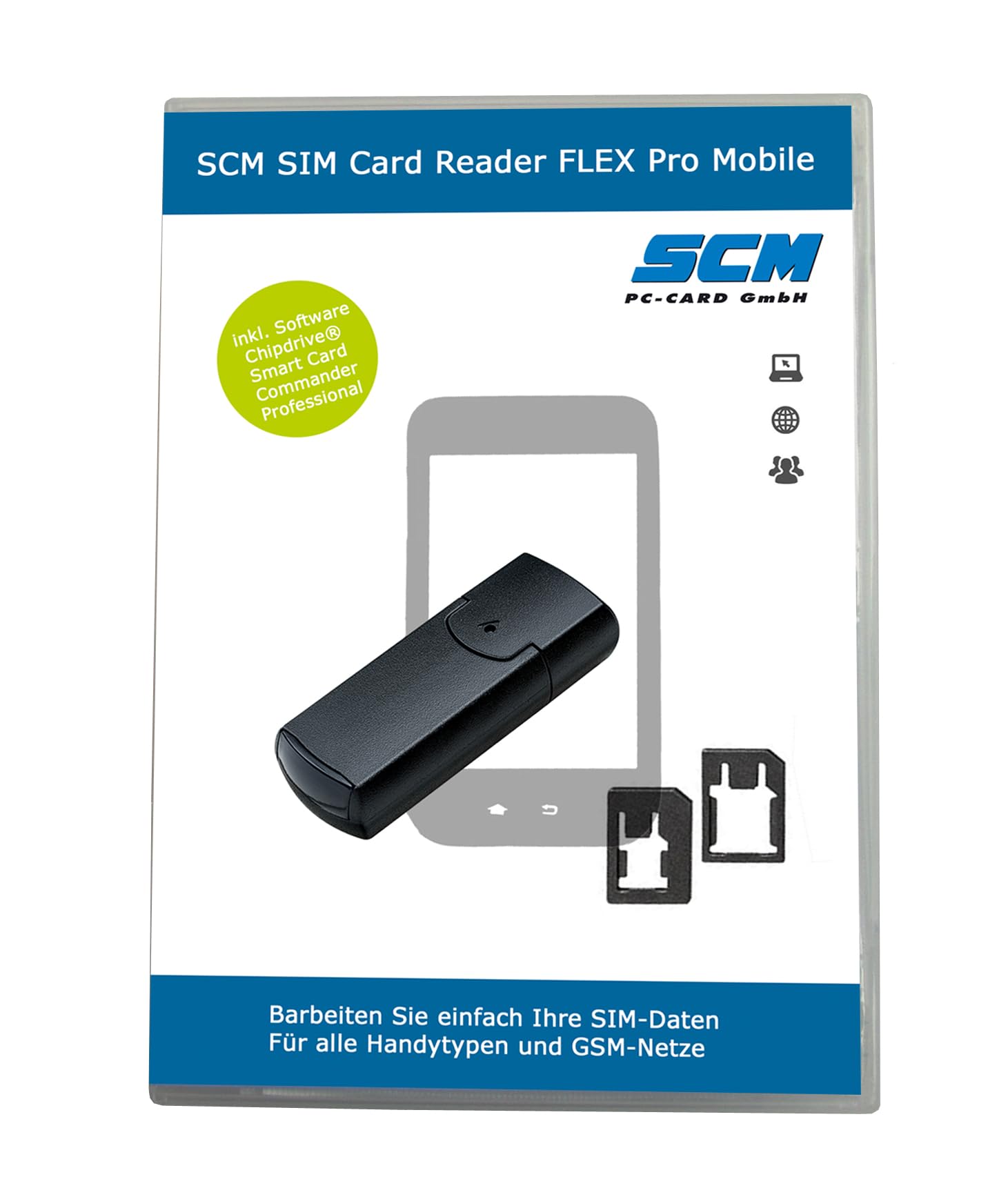 SCM PC-Card GmbH SIM Card Reader FLEX โ SIM Card Reader Black โ uTrust Token Flex Plus Software to Edit Data on the GSM SIM Card on PC