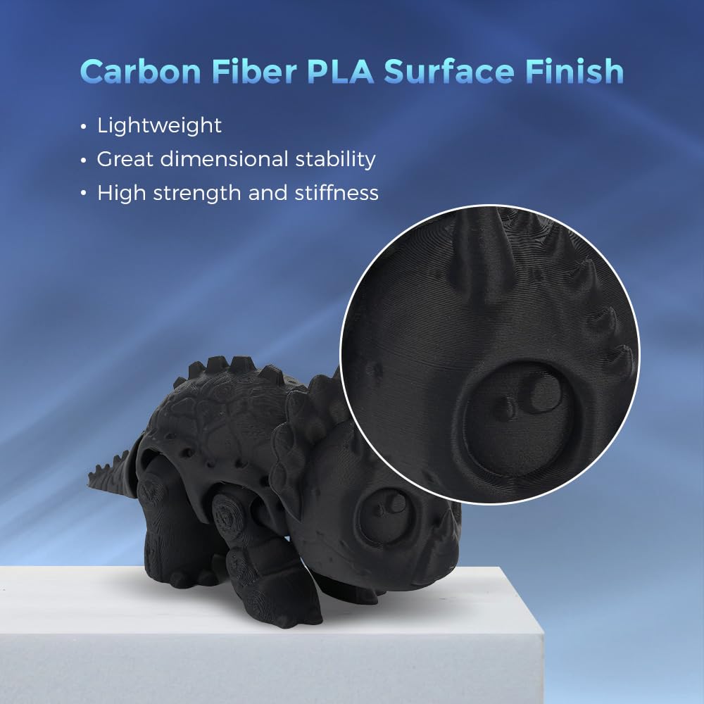 FLASHFORGE Filamento PLA in Fibra di Carbonio 1,75mm, Filamento per Stampante 3D PLA Rinforzato con Fibra di Carbonio, Bobina da 1kg Precisione dimensionale +/- 0,02mm, Alta Resistenza all'abrasione