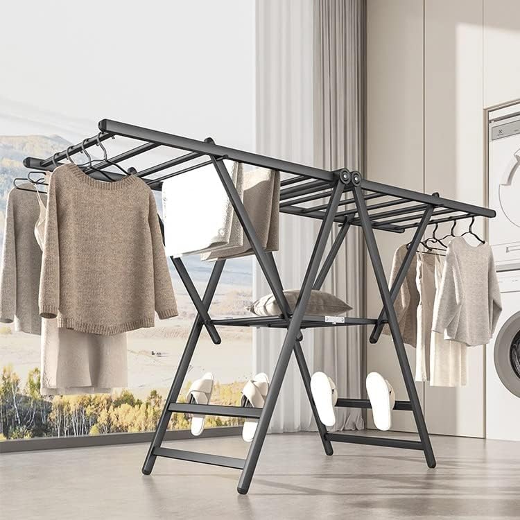 Portable Foldable Tripod Clothes Drying Rack - Space Saving, Floor Standing, Rotating Design, Aluminum Alloy, 3-Layer Laundry Drying Stand for Indoor/Outdoor Use
