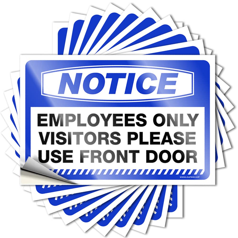 Notice Employees Only Visitors Please Use Front Door Laptop Great - Retro Kitchen Decor Decals Self Adhesive Sticker(12X18CM)