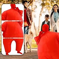 Vista 12 de traje inflable para adultos, ideal para disfraz de halloween y fiestas Morado