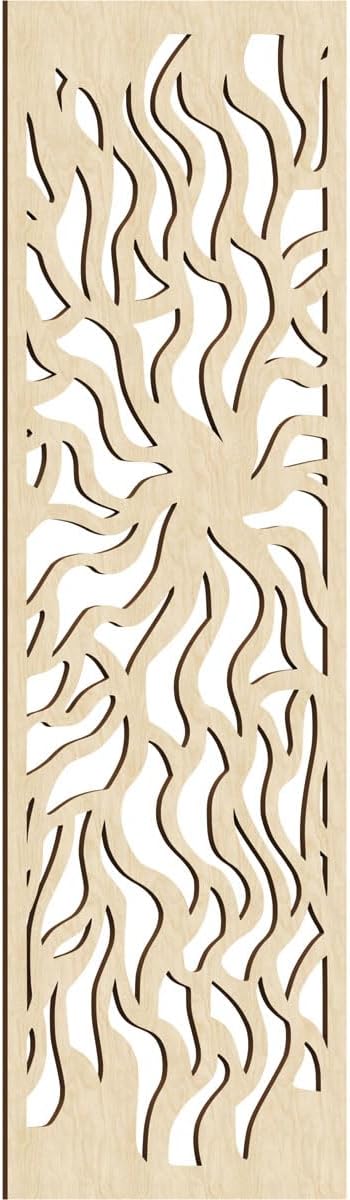 13 3/8"W x 34 3/8"H x 1/4"T Larkin Decorative Fretwork Wood Wall Panels, Red Oak