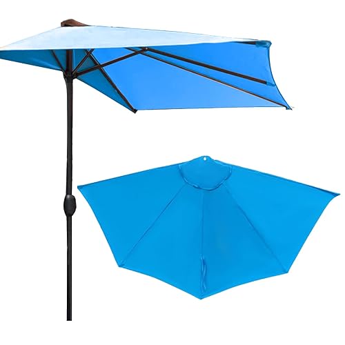 9FT 5Ribs Umbrella Replacement Canopy, Outdoor Half Umbrella Replacement Cloth,