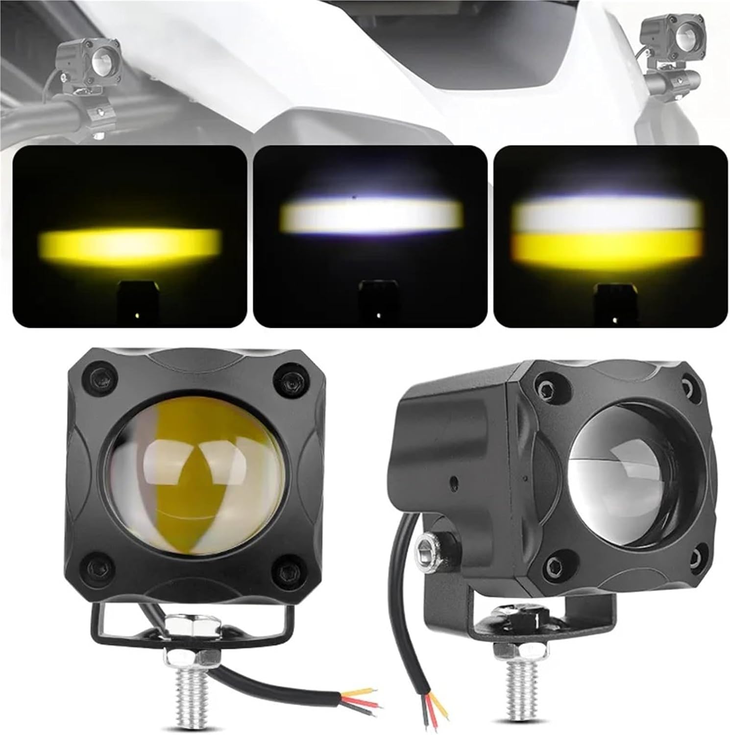 バイクヘッドライト オートバイ用LEDヘッドライト 12V-48V レンズライト ランプ バイク スクーター UTV ATV 補助ス