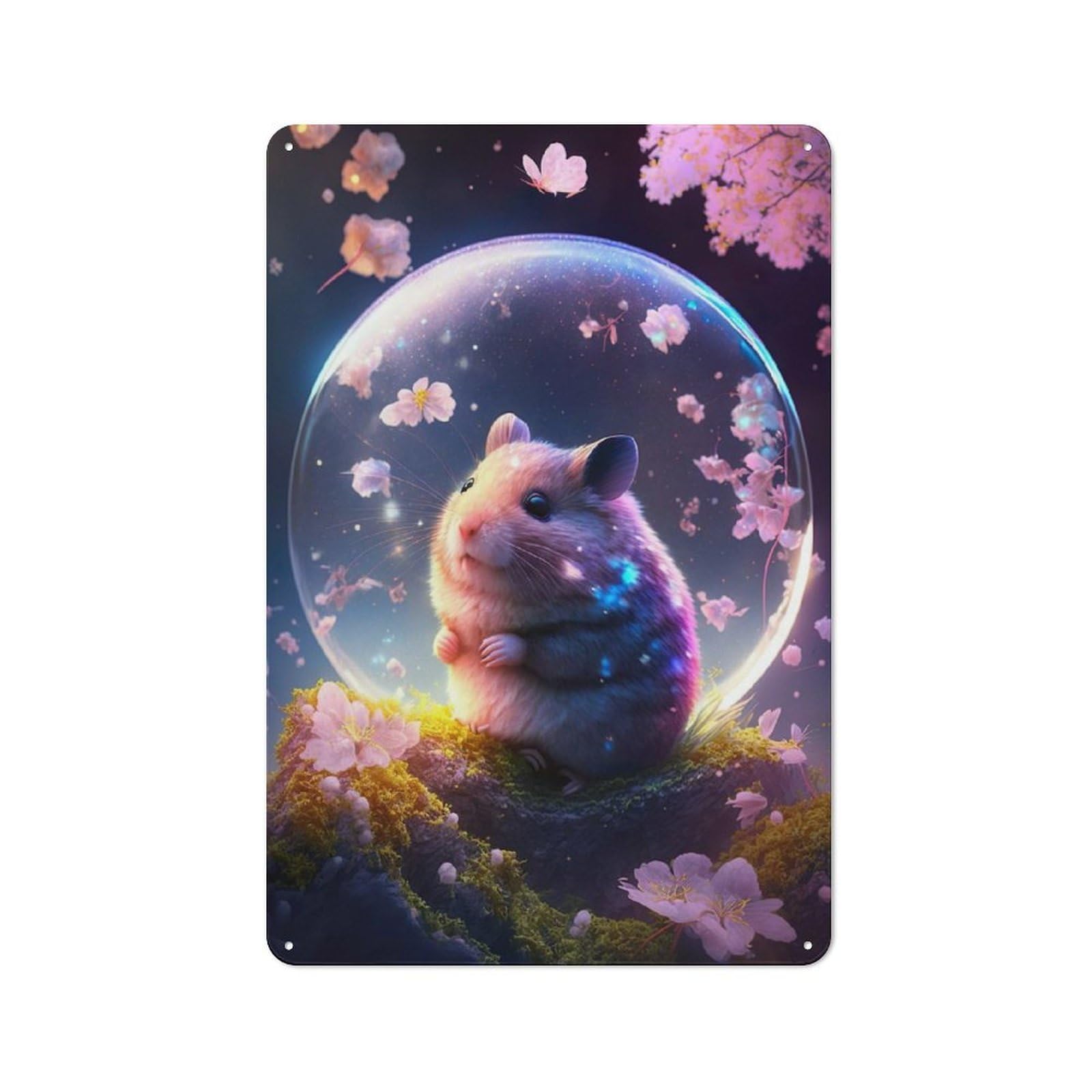 Tin Wall Plaque 30x20cm with Fairytale Hamster for Man Cave Or Games Room, A Housewarming Gift for Leisure-room Decor Enthusiasts