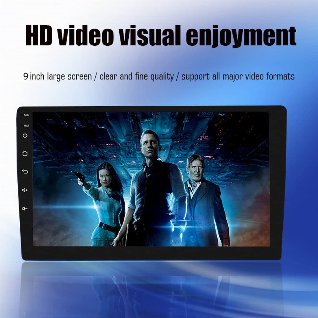Radio samochodowe 9 Cal Double Din Android 8.1 HD ekran dotykowy w desce rozdzielczej nawigacja Bluetooth zestaw g?o?nomówi?cy obs?uga po??cze? lustrzanych Android/IOS WIFI Radio FM Dual USB