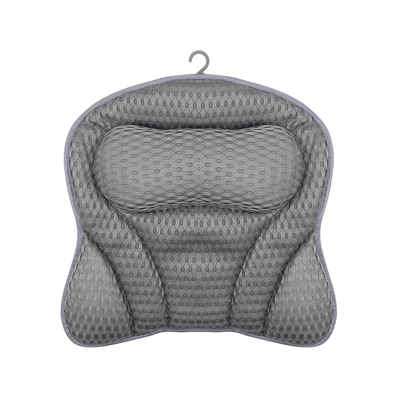 TIAMORK Bathtub Pillow – 4D Air Mesh, Bath Pillow for Tub Head, Neck and Back Support, Fast Drying Bath Cushion, Bath Accessories for Relaxing, Germ-Proof, Fits All Bathtub (Navy)