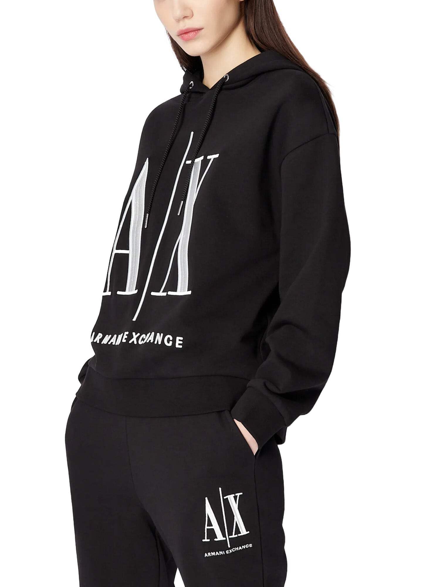 Armani Exchange Felpa con Cappuccio Icon Project Donna