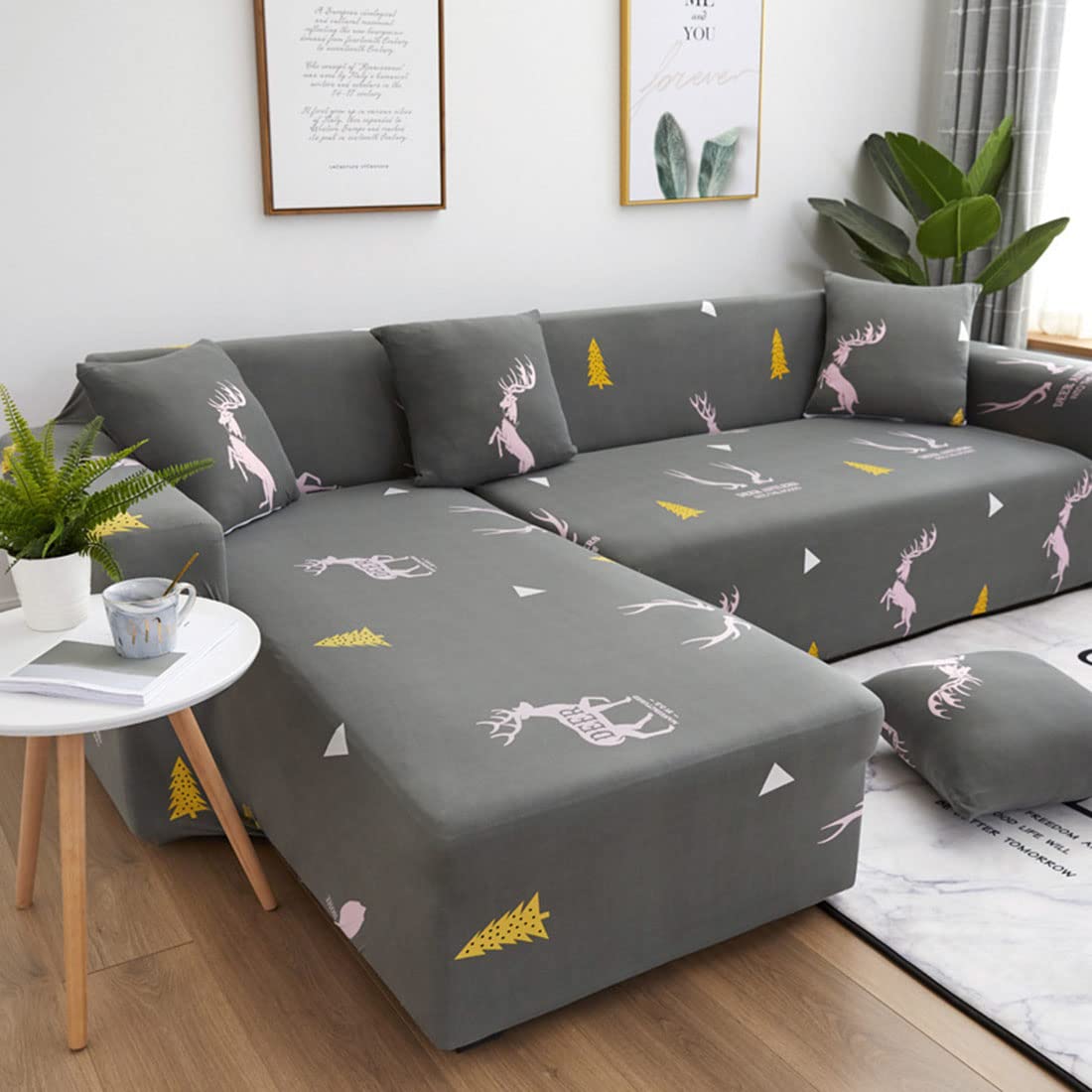 Housse pour canapé en L pour rénover un angle usé sans changer de meuble