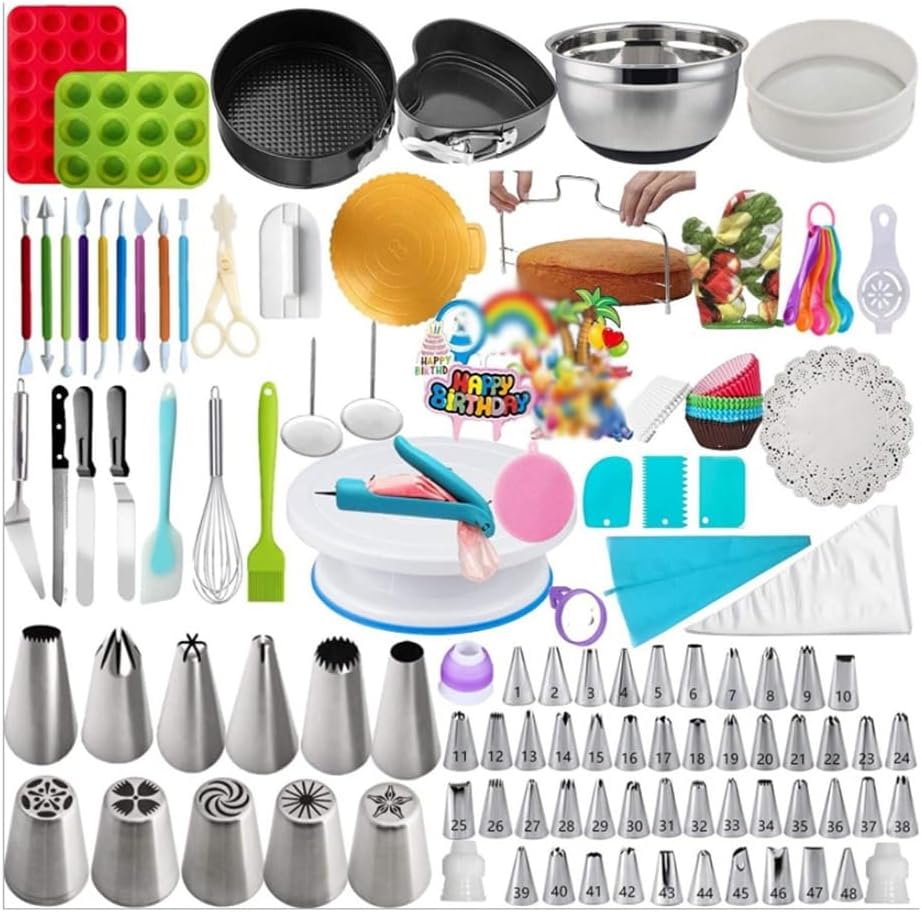 409 Piece Cake Turntable Set Movable Bottom Baking Tray Flower Mouth Carving Pen Baking Tool