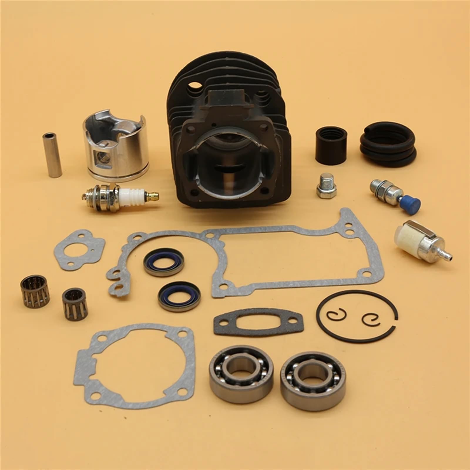Zestaw uszczelek 46MM NIKASIL do cylindra tłokowego i łożyska korbowego, do Husqvarna, 51 55 55, do Rancher, części do pił łańcuchowych z zaworem dekompresyjnym Zestaw tłoków do maszyn ogrodow