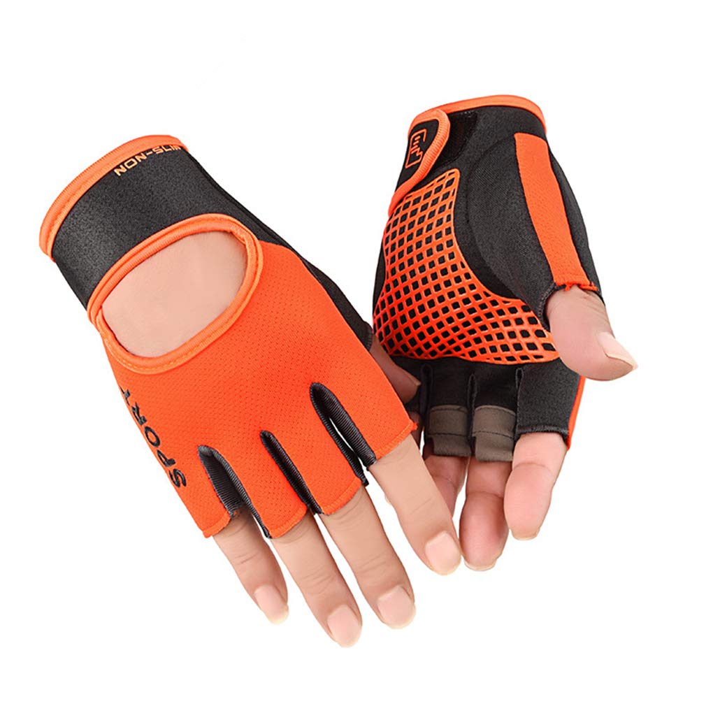 Unisex Half Finger Workout Gloves Weight Lifting Gloves Breathable Padded Summer Cycling Gloves Non-slip Gel Short Finger Sport Gym Gloves for Weightlifting Cross Training Climbing Bike Riding Running