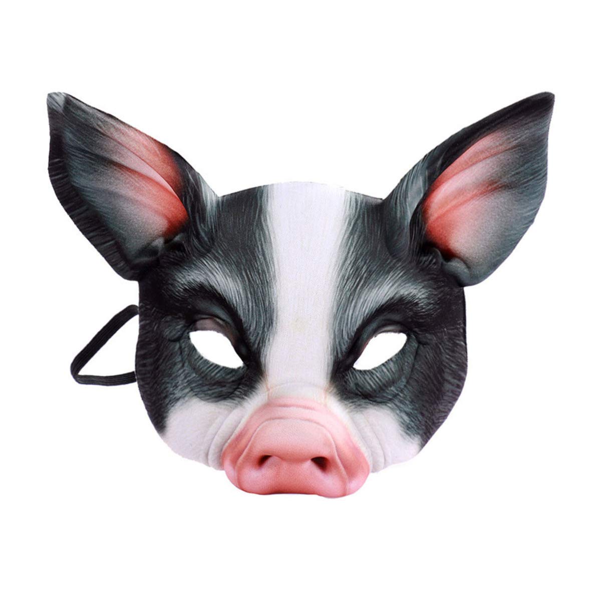 Toyvian Half Face Animal Mask Pig Mask for Party Festival Halloween Masquerade Fancy Ball Cosplay (Black) — image 1