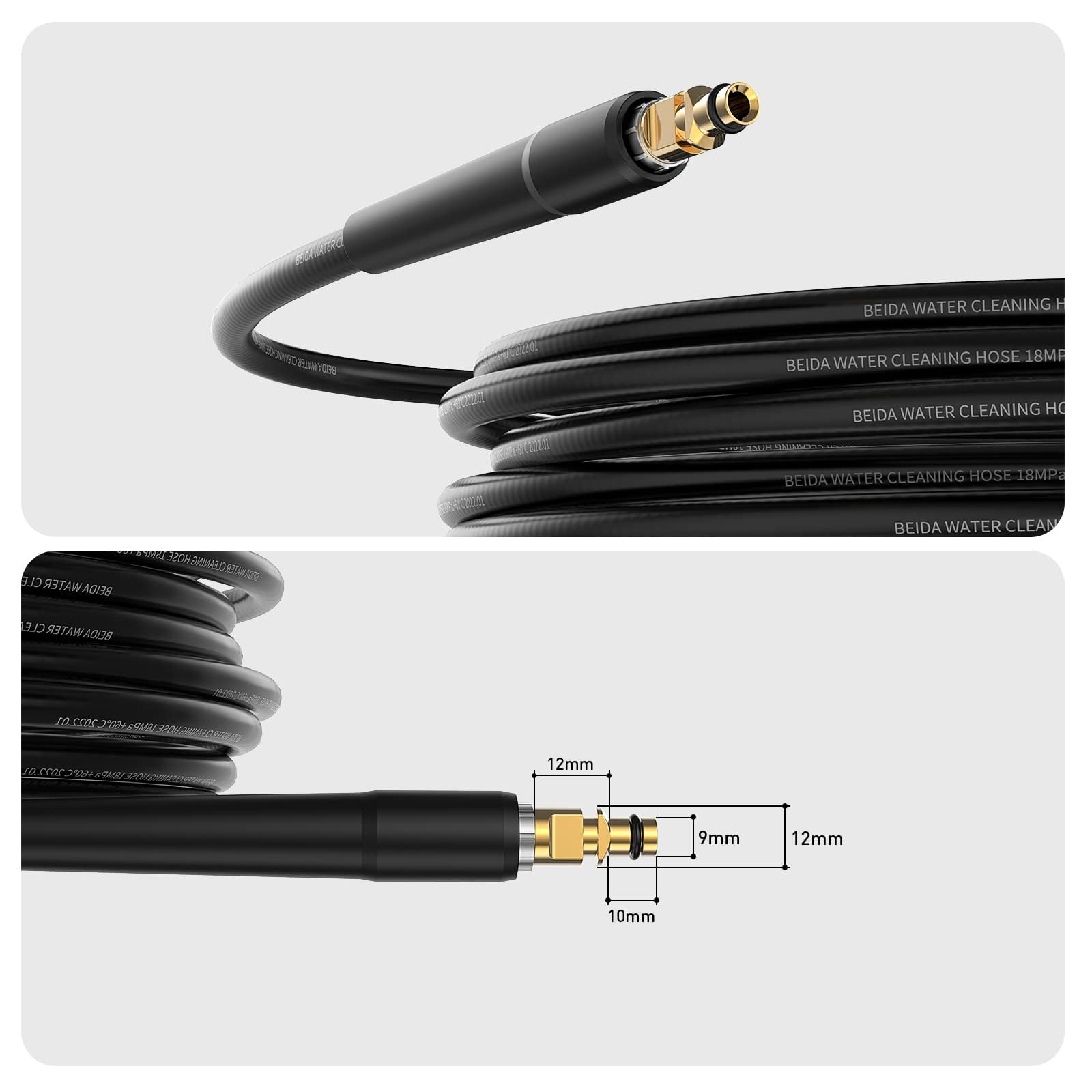 Stone Banks 10M manguera de alta presión para Kärcher K2 K3 K4 K5 K6 K7 Conector Rápido de Enchufe Tipo Clic, Manguera de Repuesto para Lavadora de Alta presión
